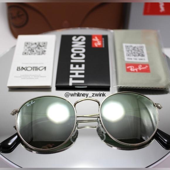 Model Display RayBan Round Metal Silver RB3447 50 Mirror main image 8